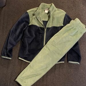 Warm Green and Navy Tracksuit Set, new.